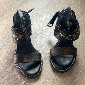 Louis Vuitton Black/Brown Studded Leather And Monogram Canvas Nomad
